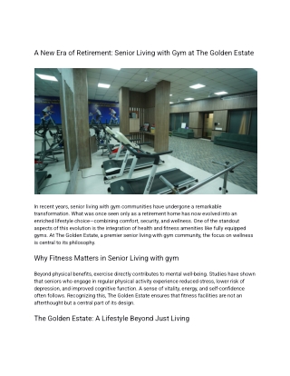 A New Era of Retirement_ Senior Living with Gym at The Golden Estate