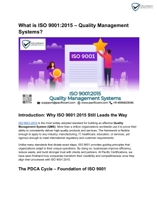 ISO 9001 2015 Quality Management Systems