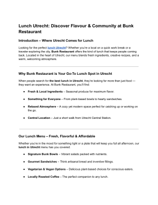 Lunch Utrecht_ Discover Flavour & Community at Bunk Restaurant