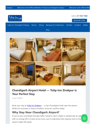 Tulip Inn Chandigarh Zirakpur – Premium Airport Hotel for Business & Family Stay