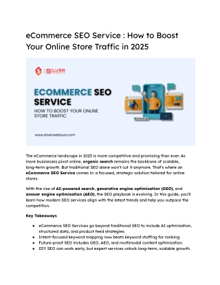 eCommerce SEO Service: Boost Store Traffic 2025