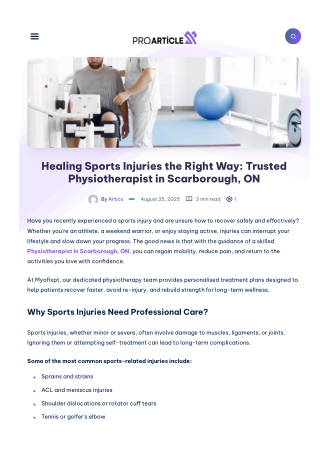 Healing Sports Injuries the Right Way Trusted Physiotherapist in Scarborough, ON