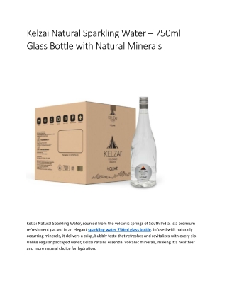 Kelzai Natural Sparkling Water