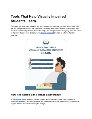 Tools That Help Visually Impaired Students Learn.