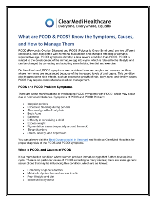 What is PCOD & PCOS Know the Symptoms, Causes, and How to Manage Them