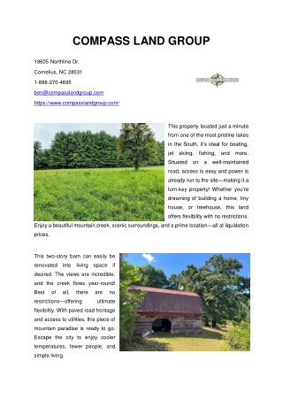 Mountain Properties and Mountain land for sale with Compass Land Group