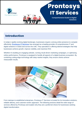Prontosys IT Services Comprehensive Guide to Digital Solutions
