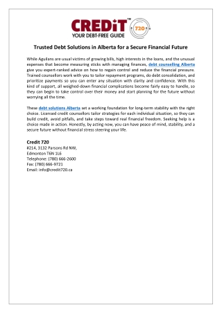 Trusted Debt Solutions in Alberta for a Secure Financial Future