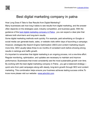 Best digital marketing company in patna