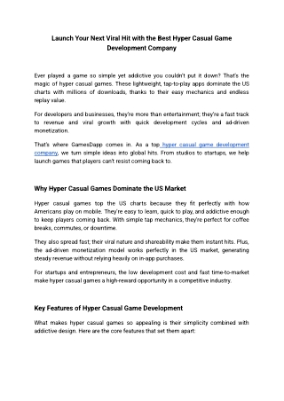 From Idea to Viral Hit – Hyper Casual Game Development Simplified