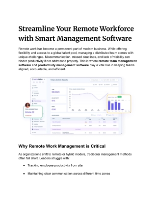 Remote Team Management Software: Boost Productivity & Collaboration