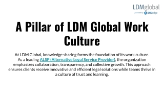 A Pillar of LDM Global Work Culture