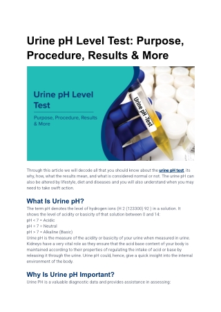 Urine pH Test: Normal Range, Purpose, Procedure, and Factors That Affect It | MaxAtHome