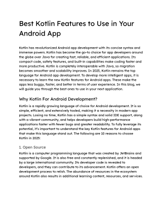 Best Kotlin Features to Use in Your Android App