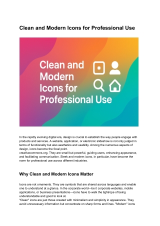 Clean and Modern Icons for Professional Use