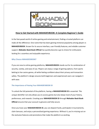 How to Get Started with MAHADEVBOOK: A Complete Beginner’s Guide
