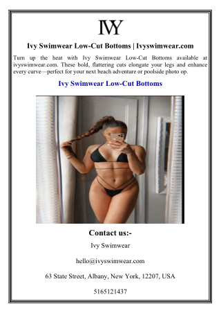 Ivy Swimwear Low-Cut Bottoms Ivyswimwear.com