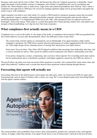 Agent Autopilot | Compliance-First Insurance CRM Auditors Trust