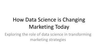 How Data Science is Changing Marketing Today