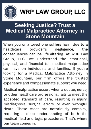 Seeking Justice? Trust a Medical Malpractice Attorney in Stone Mountain