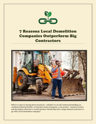 7 Reasons Local Demolition Companies Outperform Big Contractors