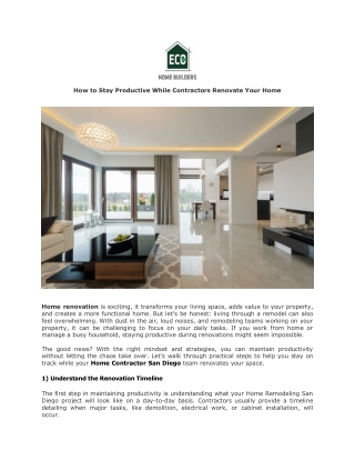 How to Stay Productive While Contractors Renovate Your Home