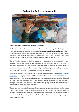 BA Painting College in Kaushambi