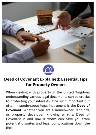 Deed of Covenant Explained: Essential Tips for Property Owners