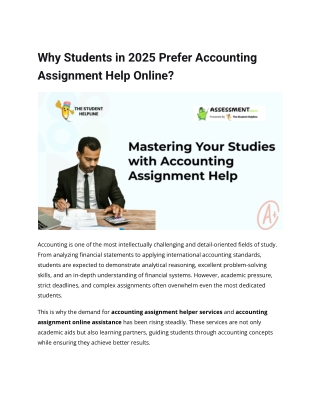 Why Students in 2025 Prefer Accounting Assignment Help Online_