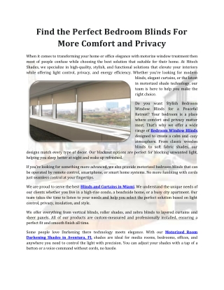 Find the Perfect Bedroom Blinds For More Comfort and Privacy