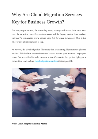 Why Are Cloud Migration Services Key for Business Growth