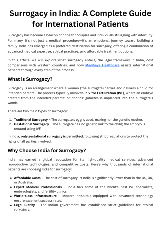 Surrogacy in India – Affordable, Ethical, and Expert Care for International Pare