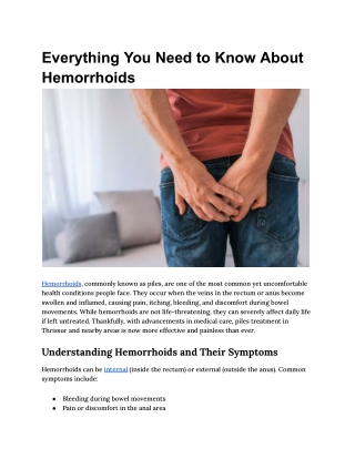 Everything You Need to Know About Hemorrhoids
