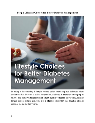 Lifestyle Choices for Better Diabetes Management