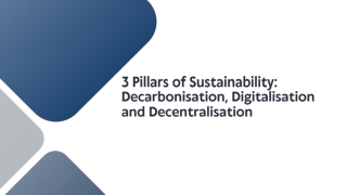 3 Pillars of Sustainability Decarbonisation, Digitalisation and Decentralisation