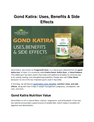 Gond Katira: Uses, Benefits & Side Effects