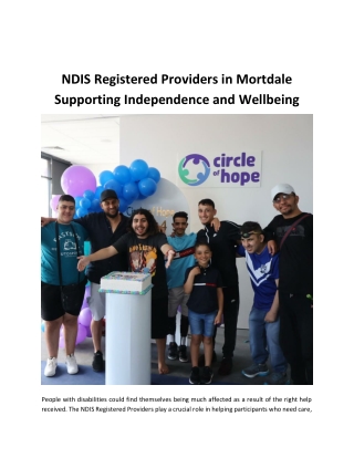 NDIS Registered Providers in Mortdale Supporting Independence and Wellbeing