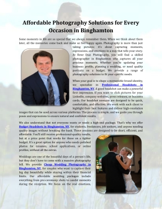 Affordable Photography Solutions for Every Occasion in Binghamton