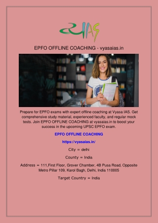 EPFO OFFLINE COACHING - vyasaias.in