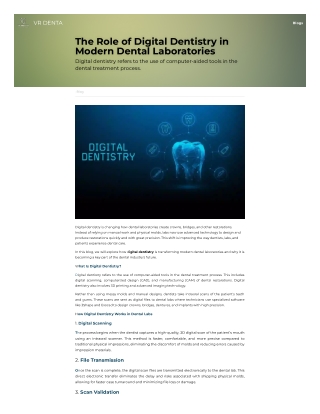 The Role of Digital Dentistry in Modern Dental Laboratories
