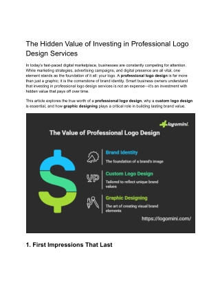 The Hidden Value of Investing in Professional Logo Design Services