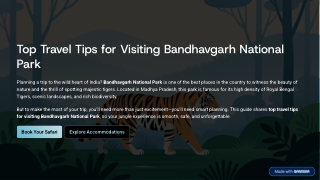 top travel tips for visiting bandhavgarh national park