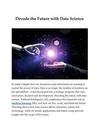 Decode the Future with Data Science