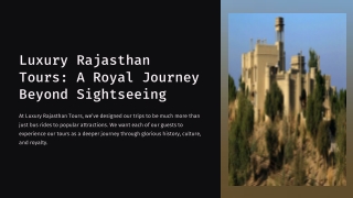 luxury rajasthan tours