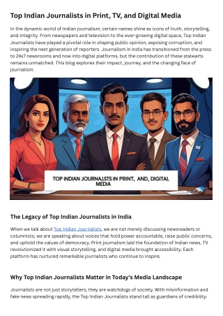 Top Indian Journalists in Print, TV, and Digital Media