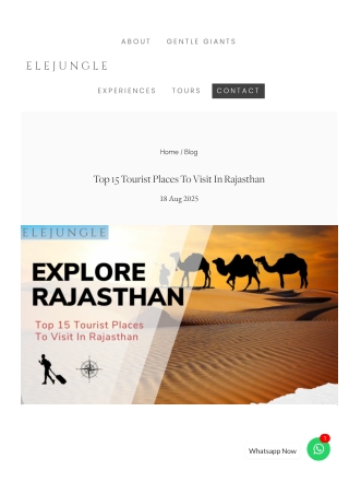 Top 15 Tourist Places To Visit In Rajasthan