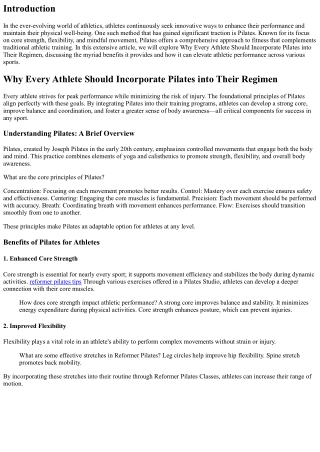 Why Every Athlete Should Incorporate Pilates into Their Regimen