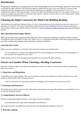 Choosing the Right Contractor for Multi-Unit Building Roofing
