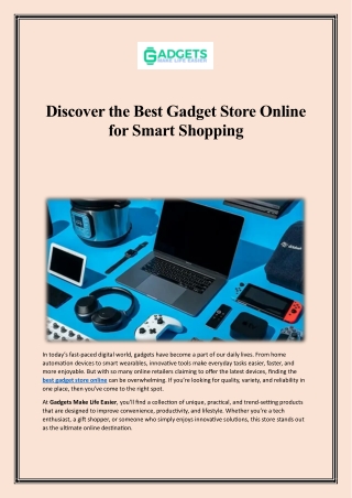 Discover the Best Gadget Store Online for Smart Shopping