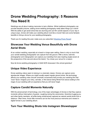 Drone Wedding Photography